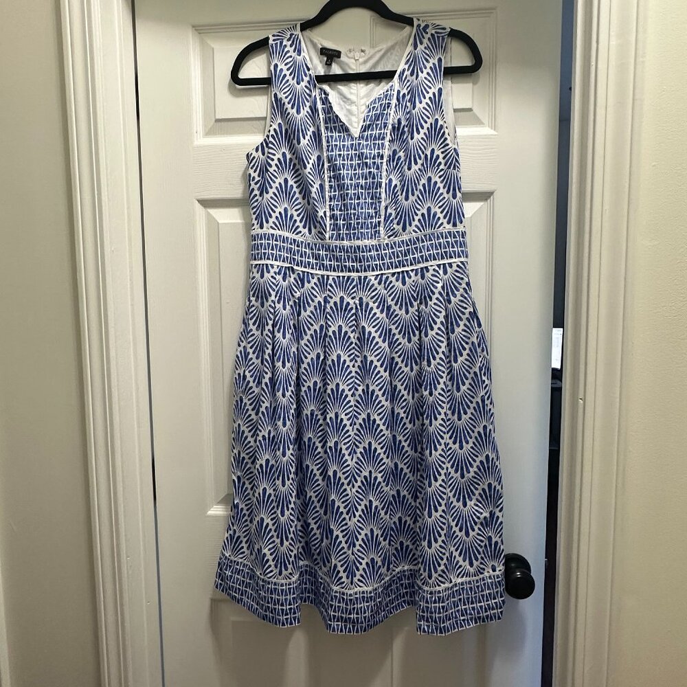 Talbots Size 8 Blue Print Dress